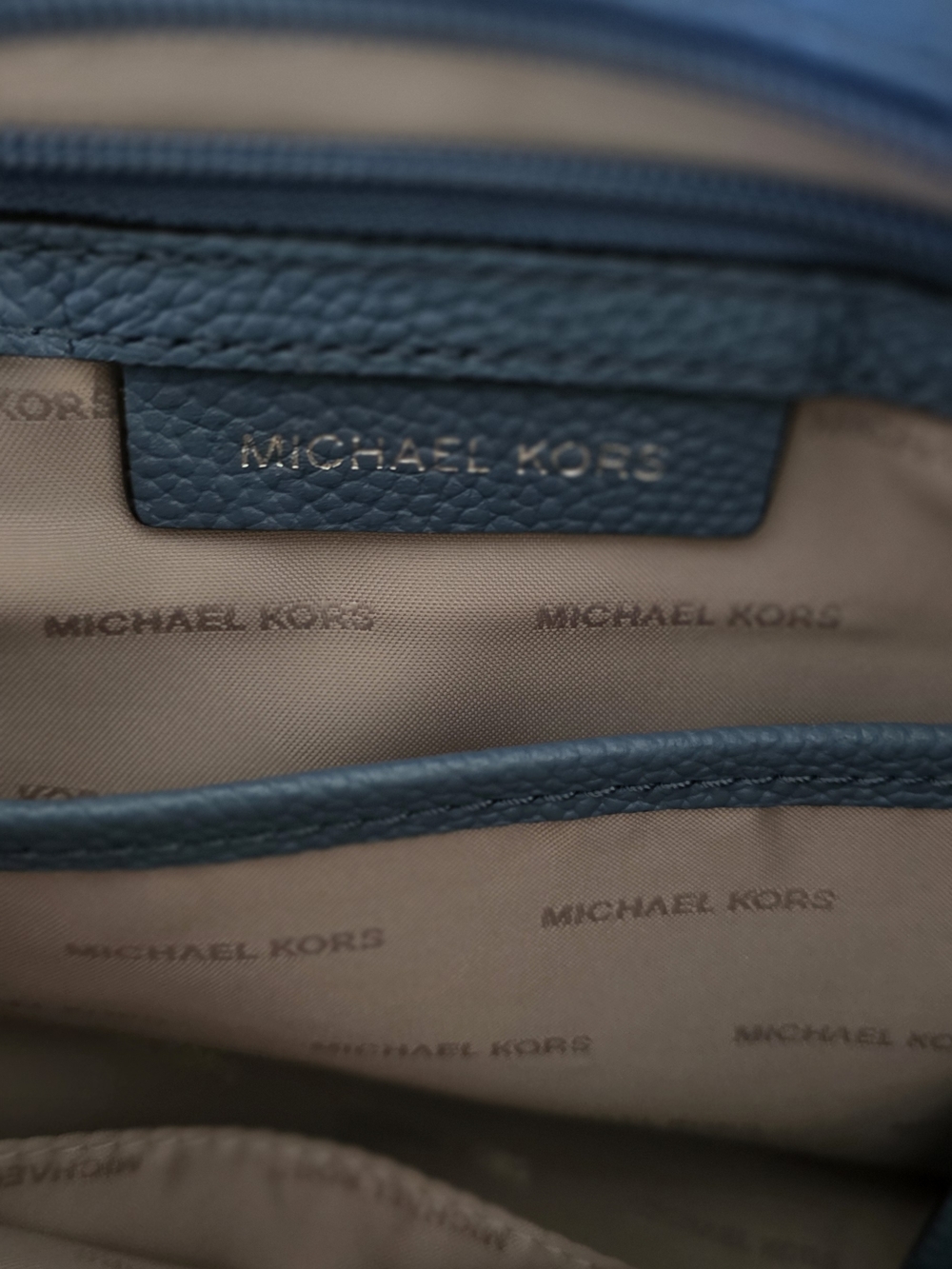Michael Kors Light Blue Pebbled Leather Satchel with Silver Hardware - Picture 3 of 3